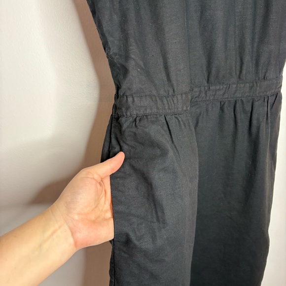 Gap Linen Tie Back Dress Black Short Sundress Sleeveless Resortwear Summer M - Picture 10 of 13